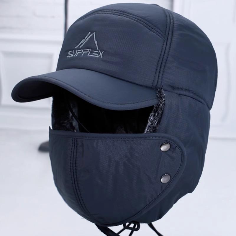 Шапка зимняя бархатная теплая дедушкина холодная шапка велосипедная хлопковая шапка ветрозащитная шапка женщина Adjustable