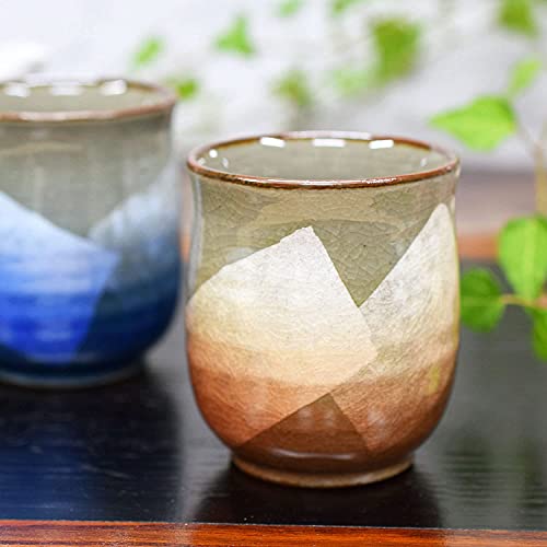 Waza no Kura Stylish Pair of Kutani Ware Teacups, Silver-Glazed Ceramic, High-Quality Japanese Tableware, Made in Japan, Perfect Gift for 60th, 70th,