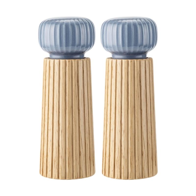 Macinapepe Macina Sale in Legno con Meccanismi Ceramici per Cucina, Conservazione Spezie e Macinatura Condimenti, Bottiglia