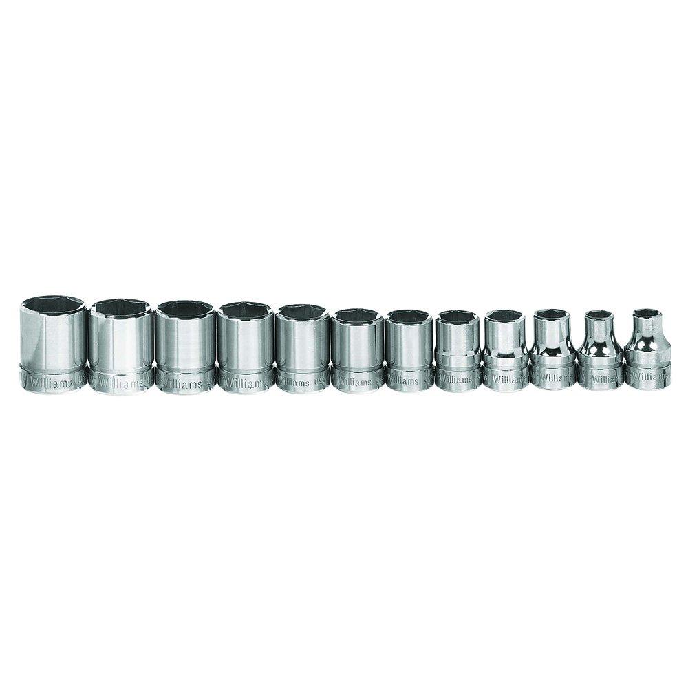 Williams Socket 12 Pieces JHWMSB-12RC 12-Point Set, 3/8-Inch Drive,