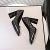 Niche Square Toe Shallow Mouth Thick Heel Single Shoes Fashion Slip-on Non-slip High Heels for Women