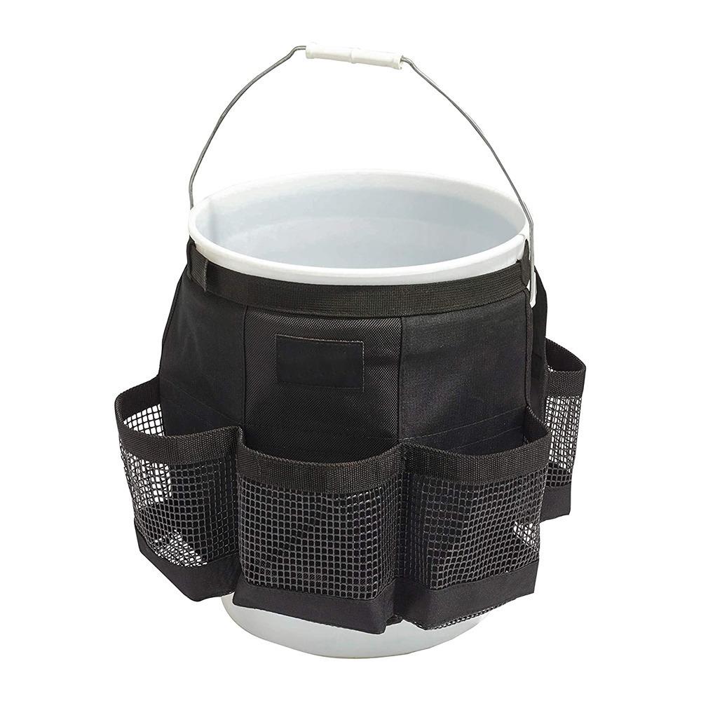 

Multi-Pockets Fishing Bucket Organizer with Mesh Bucket Accessories Bag for 5 Gallon Bucket Fishing чорний