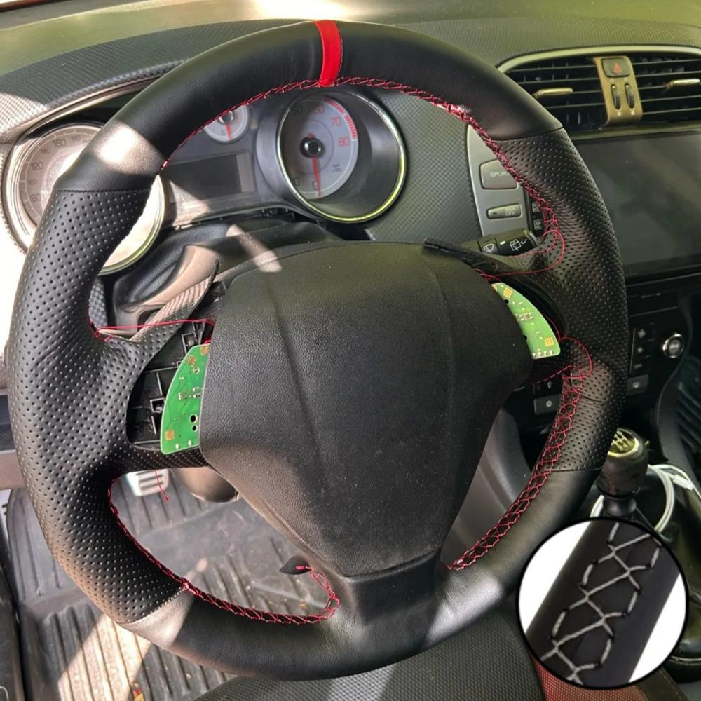 Hand Stitched Perforated Non-slip Artificial Leather Steering Wheel Cover For Fiat Punto Bravo Linea Qubo Doblo Grande Punto