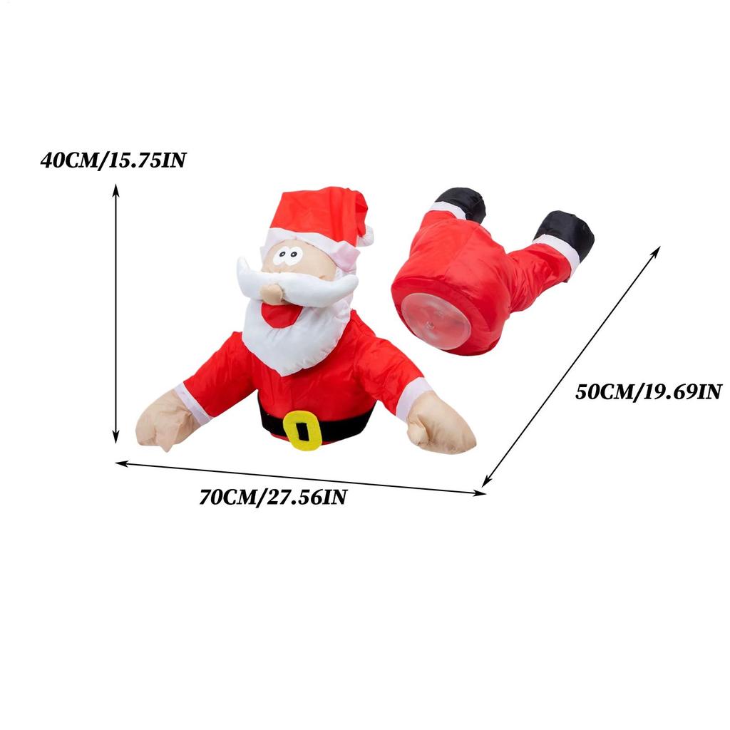 Christmas Crashing Animated Decoration Smashing Santa Reindeer Decoration Sound Activation Decor with Broken Glass Sticker and