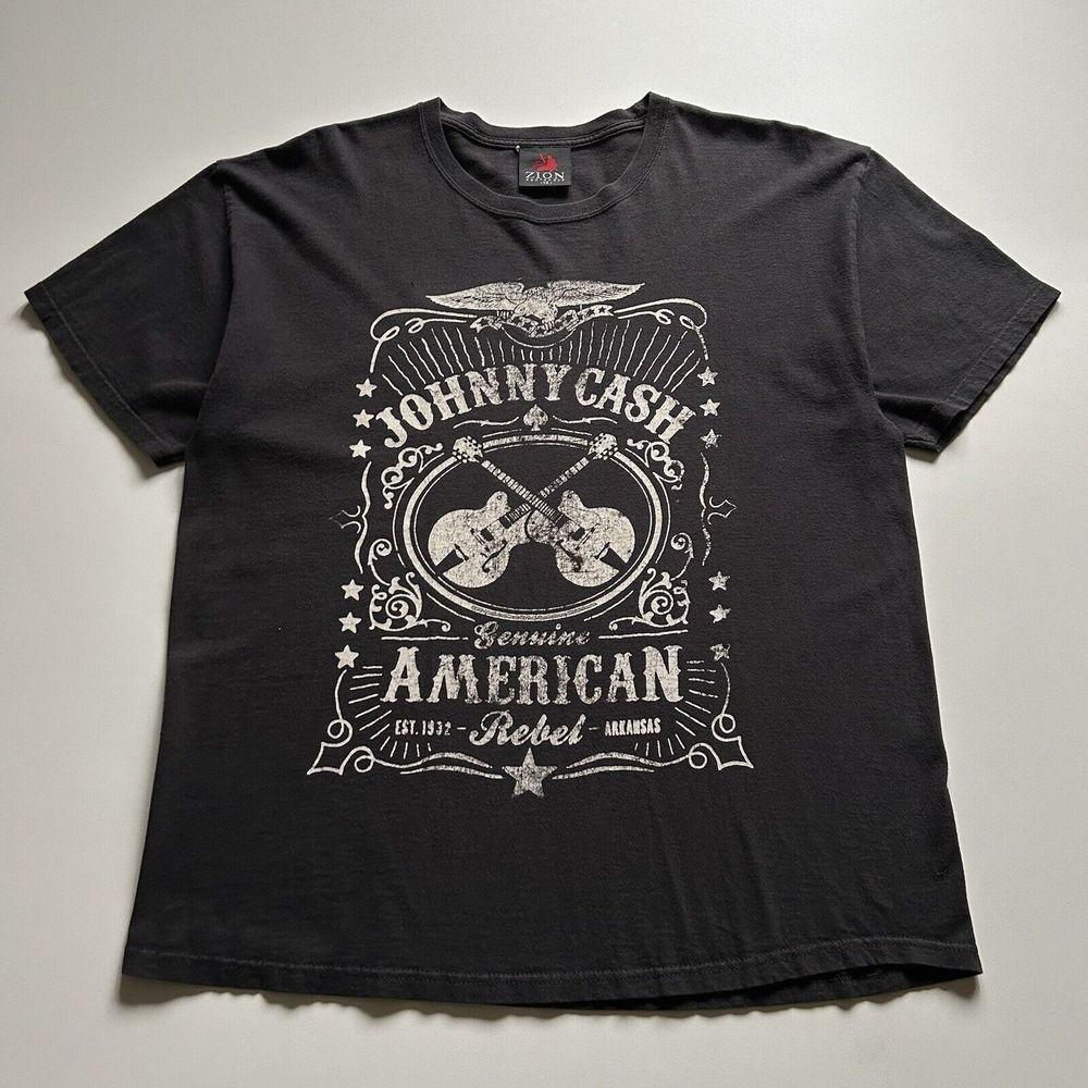 Johnny Cash American Rebel Music Tour Black Unisex T shirt S-5XL WA3319 XL