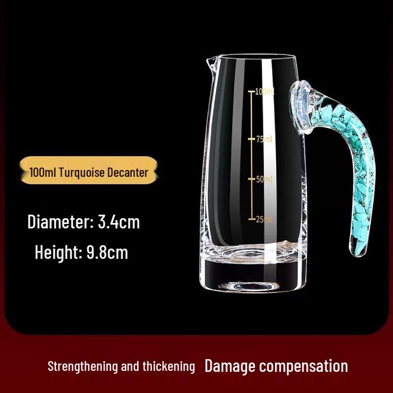 Chinese Crystal Baijiu Decanter & Spirits Cup Set