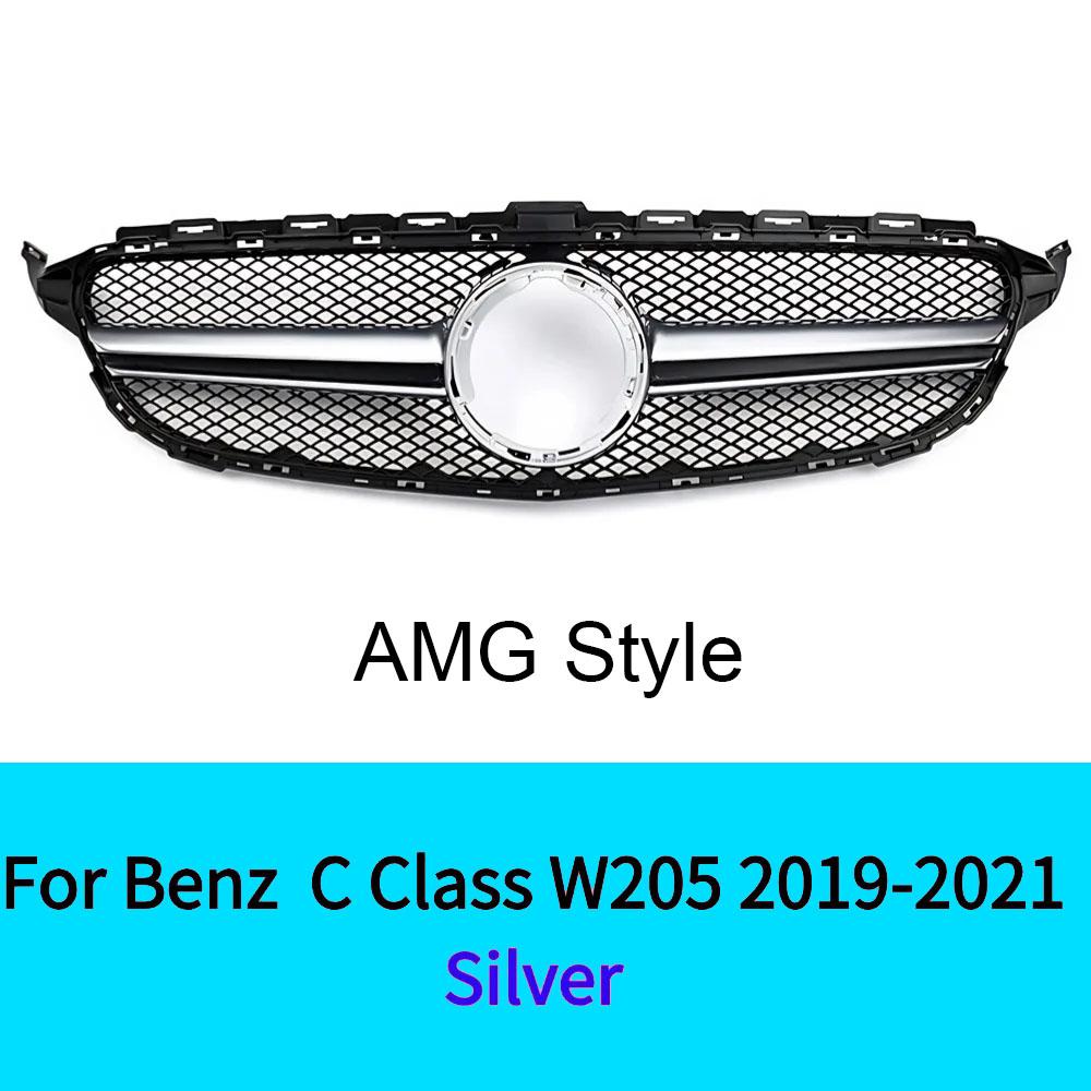 For Mercedes C Class W205 2019-2025 C180 C200 C250 C300 C260 C400 2019-2025 GT Style Sport Front Bumper Grille Inlet Grill  Mesh