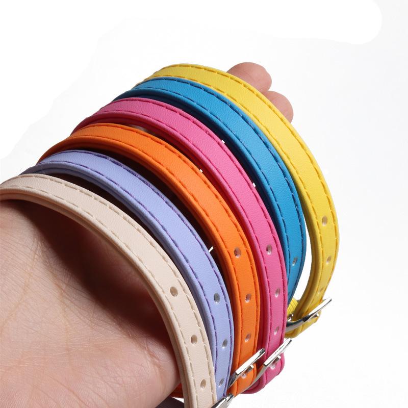 Macaron Color Cute Pet Cat Collars PU Colorful Small Collar for Cats Cat Harness Kitten Collar Pet Air Tag Cat Collar Cats