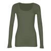 Women's And Winter Slim Bottom T-shirt Fashion Casual Color Square Neck Pullover Long Sleeve Top