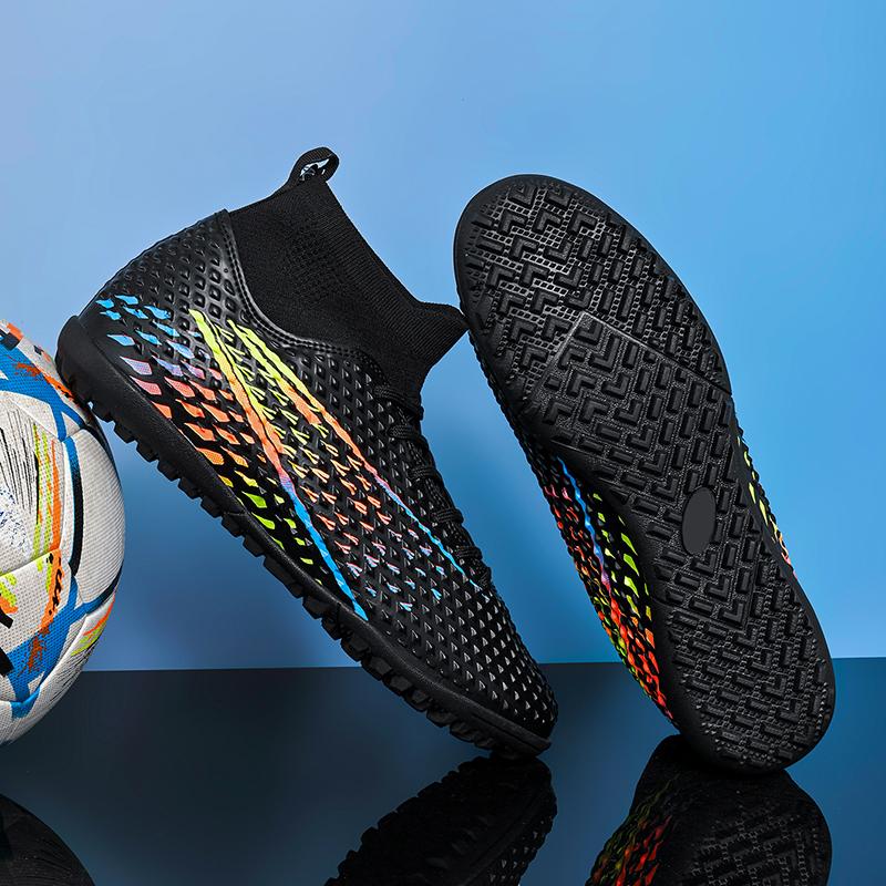 

Футбольные бутсы мужские/женские резиновые с мягкой подошвой, короткие гвозди, искусственный газон, юниорские детские футбольные бутсы 43 чёрный