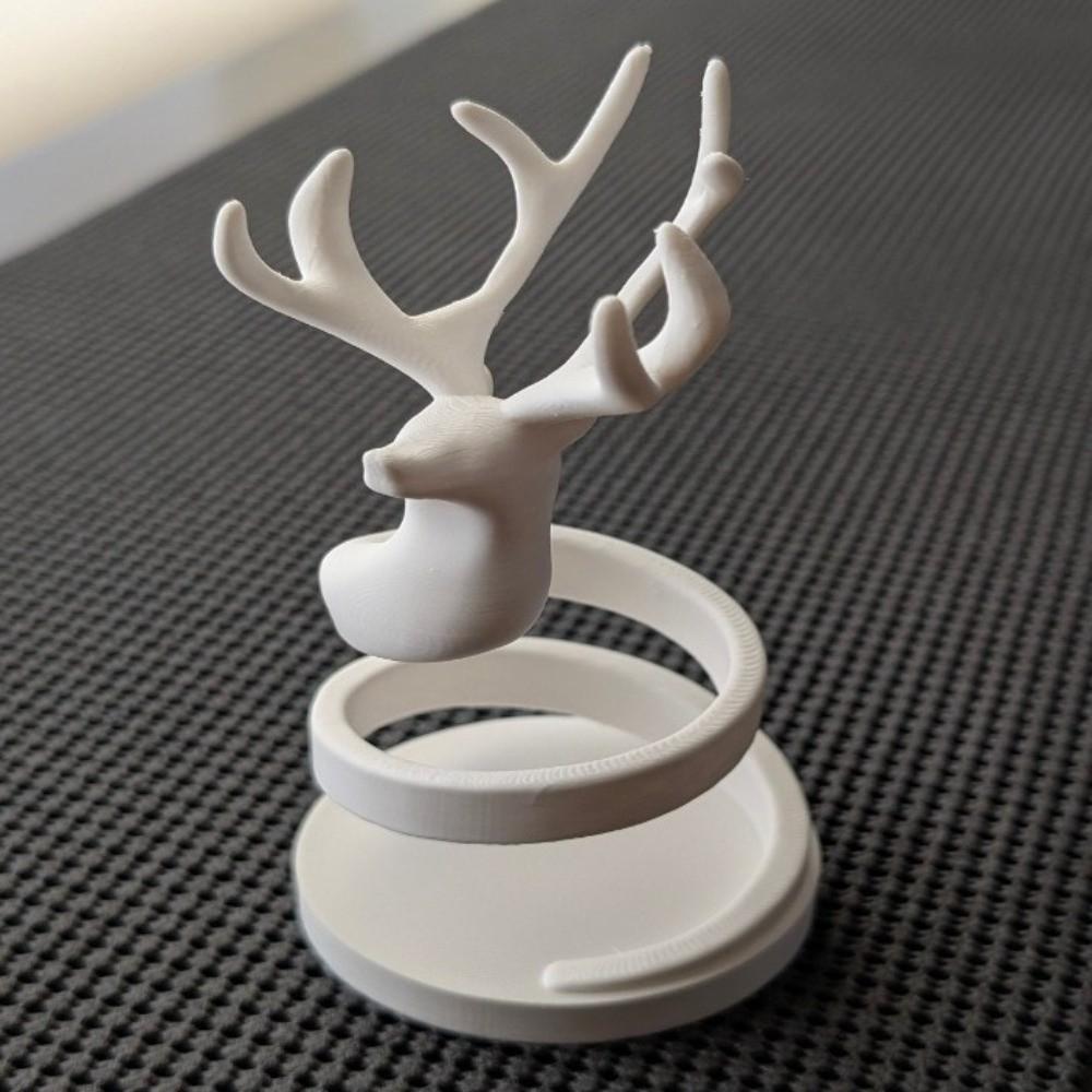 Spiral Reindeer Candlestick 3D Printed Deer Head Candle Stand Tabletop Fireplace