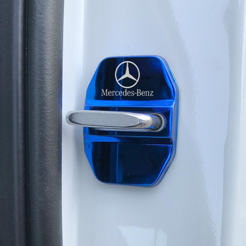 Накладка на замок двери Mercedes-Benz из нержавеющей стали - Черный титан для C, E, GLA, S-Class AMG