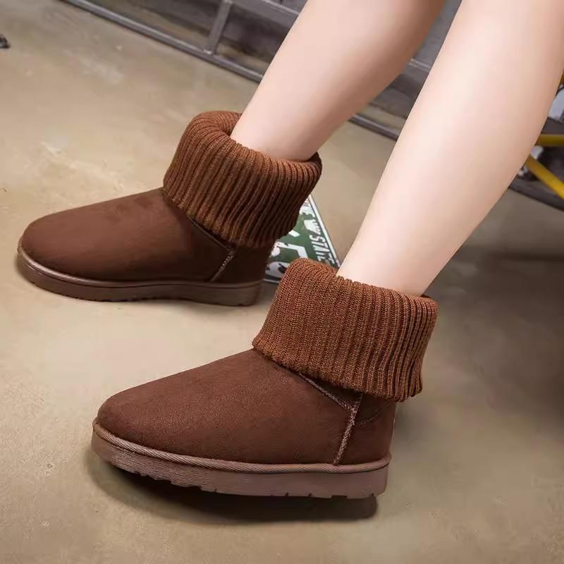 Schneestiefel Damen 2025 Winter neue Plateau Kurzstiefel wasserdicht und rutschfest Baumwollstiefel warm und gefüttert verdickt große Baumwollschuhe