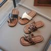 Nouveaux Tongs Tendance pour Filles, Chaussures Style Vintage avec Semelles Souples, Chaussures pour Enfants