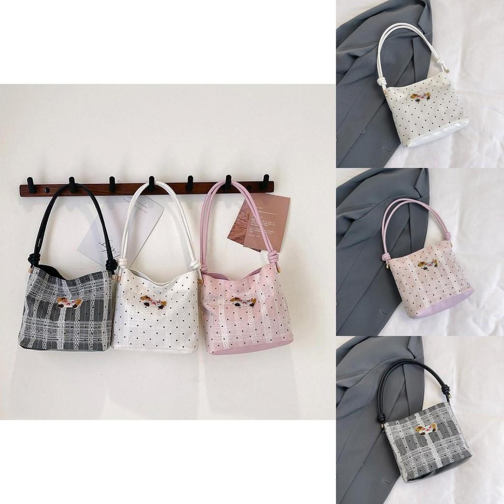 Trendy Bucket Style Canvas Tote Bag For Women With Bowknot Design Ideal For Everyday Use