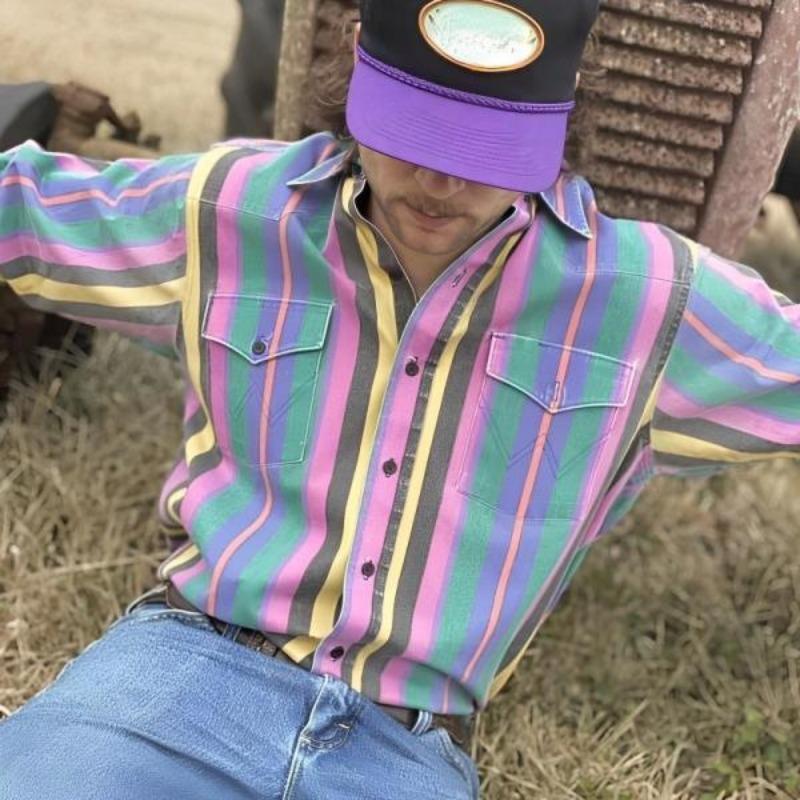 Spring and Autumn New Men's Men's Long Sleeve Shirt Casual Printed Shirt