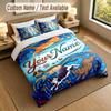 Cat Theme Personalized 3Pcs Bedding Set Custom Text & Name 1 Sheet 2 Pillowcases Household Bedding 1pc