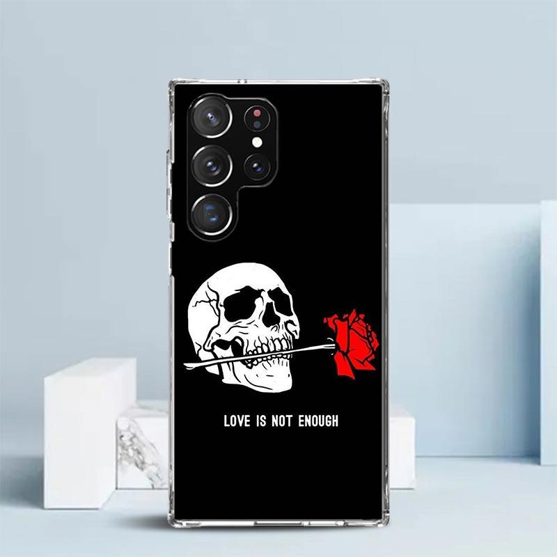 

Human Skeleton Red Rose Phone Case For Samsung Galaxy S24 S25 Edge S26 Ultra S22 S23 Plus S21 + S20 FE Soft TPU Back Cover Galax Samsung S23 FE