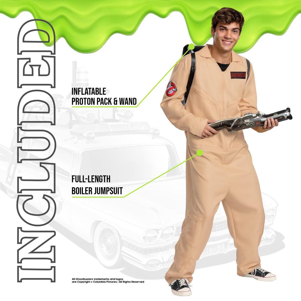 Disguise Ghostbusters Afterlife Halloween Costume, 2-Piece Full Body Set for Adults, Sizes M, XL, and XXL (120269) [Parallel Import]
