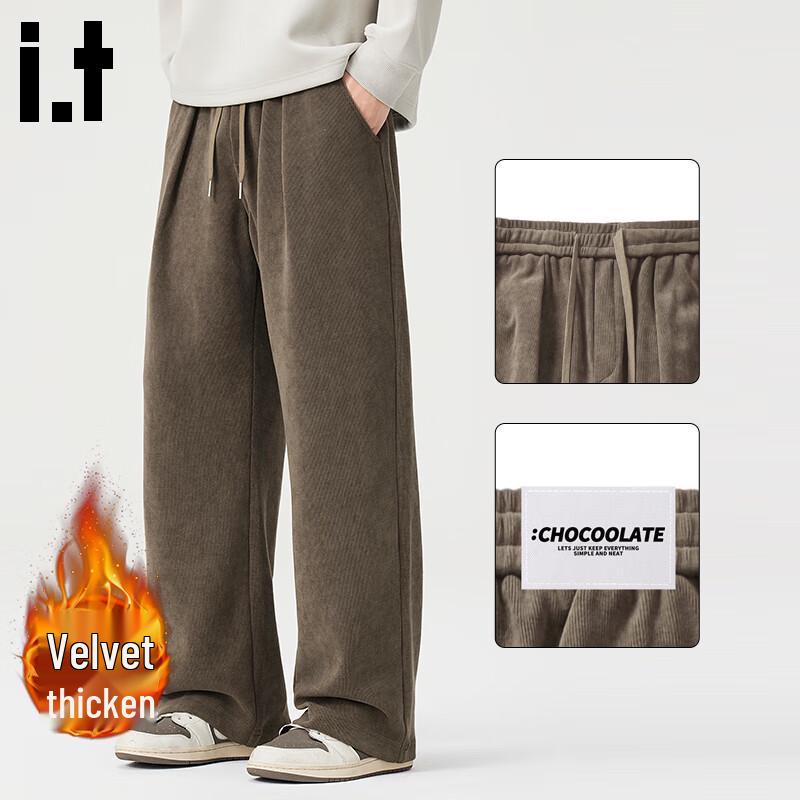 

CHOCOOLATEit Men s Winter Corduroy Wide-Leg Curved Casual Pants XL