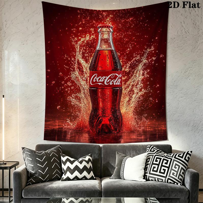 Vintage Cocacola Advertisement Tapestry Wallmounted Background Cloth Soft Background Wall Hanging Cloth Wall Covering Decoration