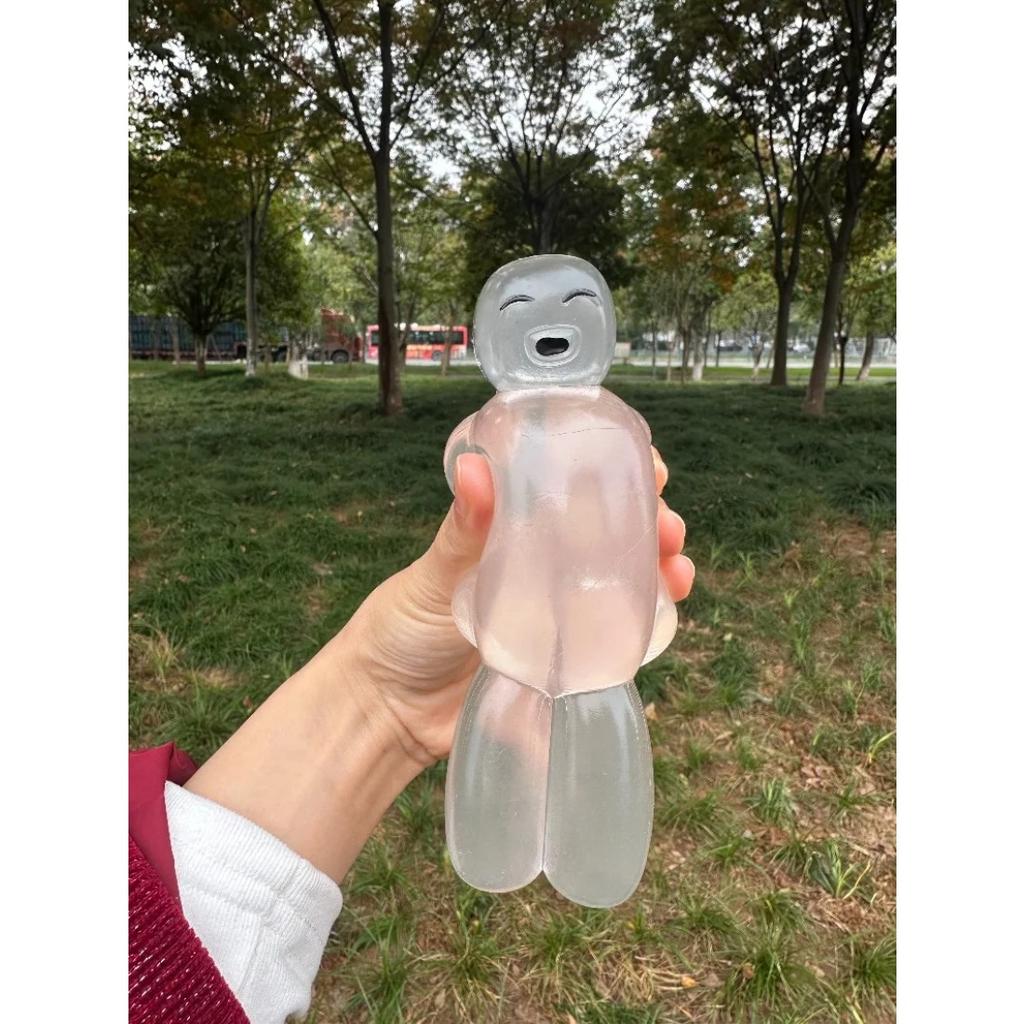 Squishy Transparent Jelly Robot Squeeze Toy Cute Super Soft Slow Rebound Water Sense Cartoon Toy Kawaii Stress-relieving Gift
