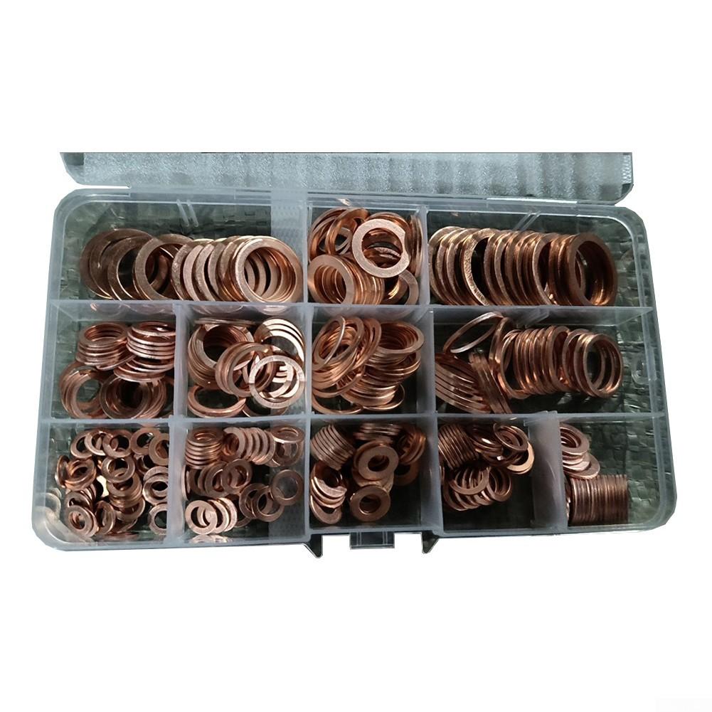 Copper Washer Assortment Flat Ring Seal Kit Electrical Conductivity