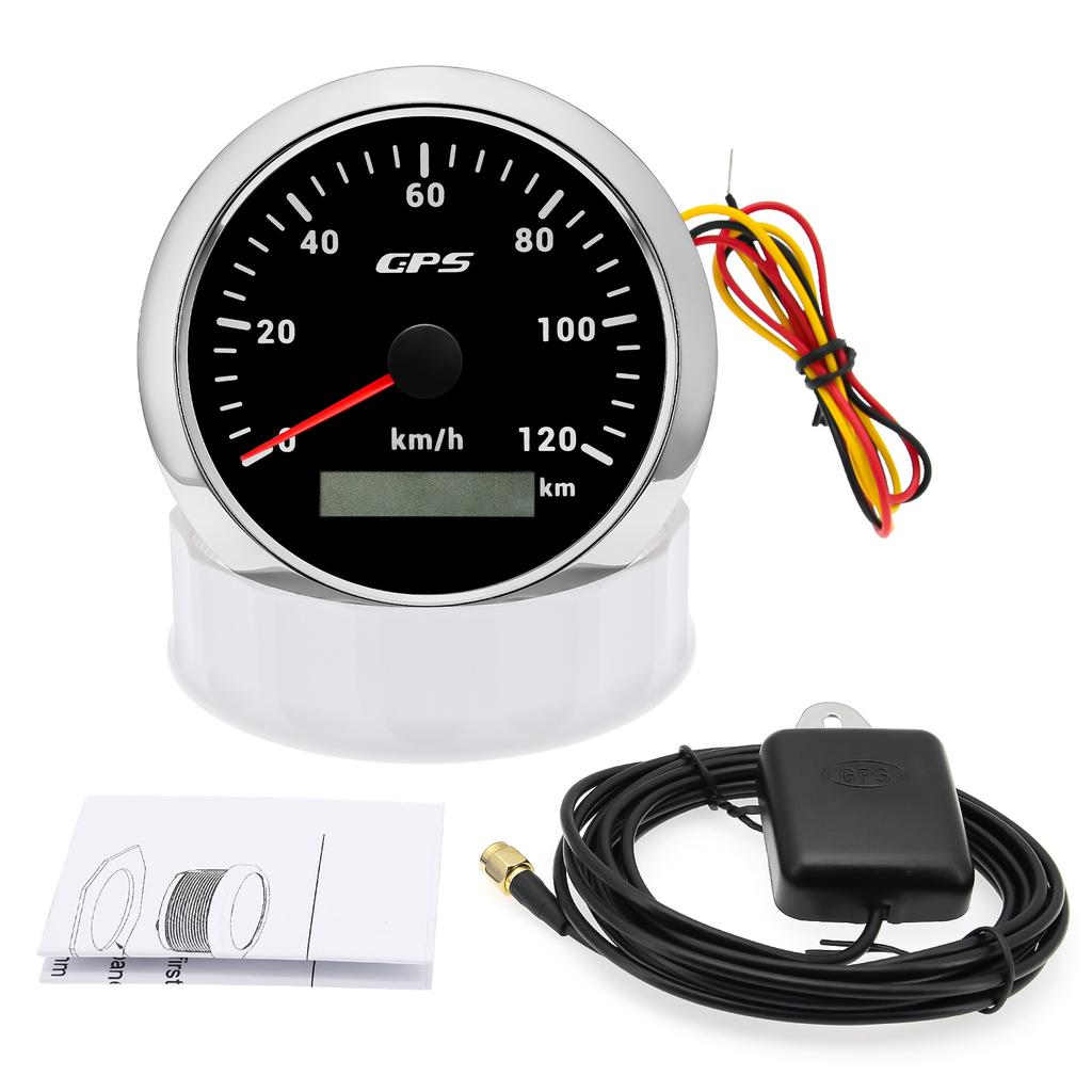 85MM GPS Speedometer For Motorcycle Marine Boat 7 Color Backlight 30~ 200 Km/h Boat Car Truck Speed Gauge Meter With GPS Antenna