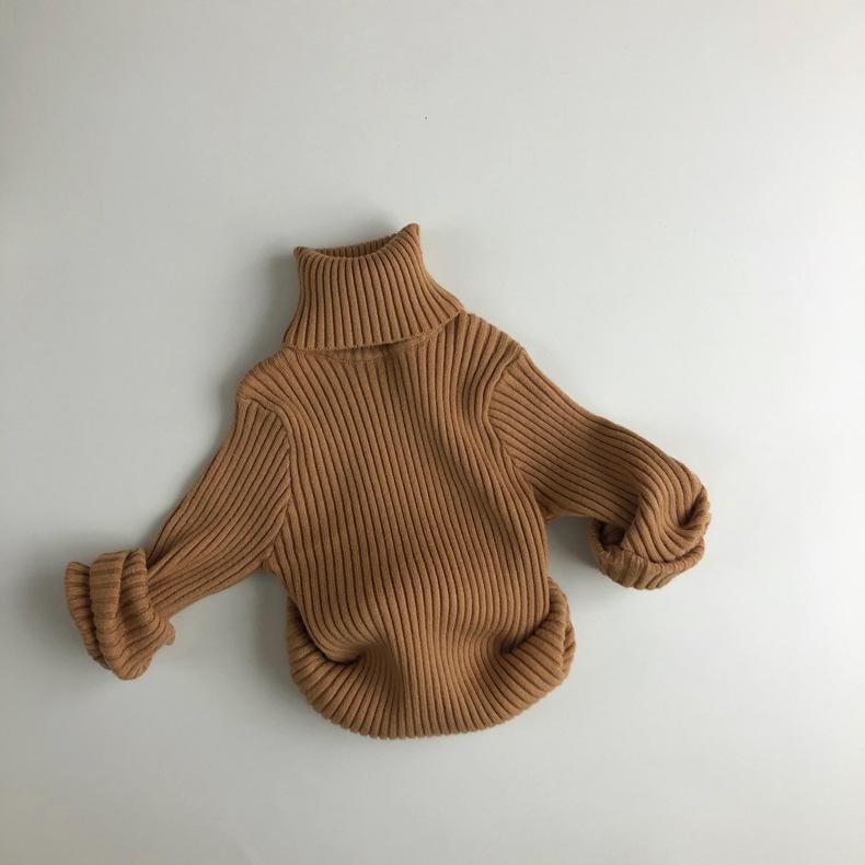 Kids Sweaters Solid Spring Korean Style Forest Girls Sweater Brief Boys Pullover Turtleneck Knitwear