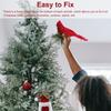 5 Pcs Christmas Animals Red Artificial Realistic with Clip Pine Branches