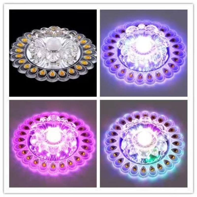 Modern Crystal Glass LED Ceiling Spot Light Corridor Hallway Aisle Porch Ceiling Mounted Recessed Home Decor Lighting Fixture