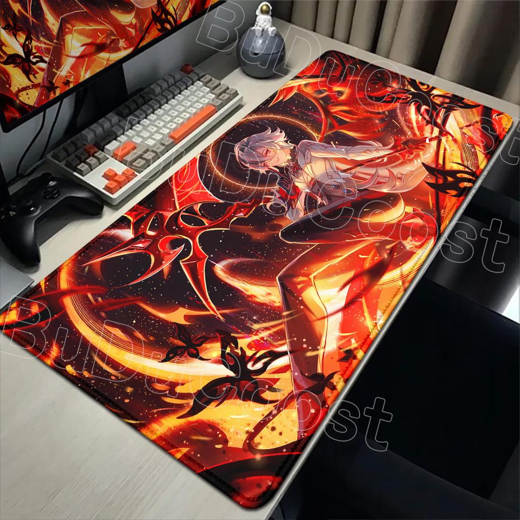 New Cool Wallpaper Genshin Impact Arlecchino Mousepad PC Laptop Gaming Accessories Mousepad Desk Mat Computer Gamer Keyboard Rug