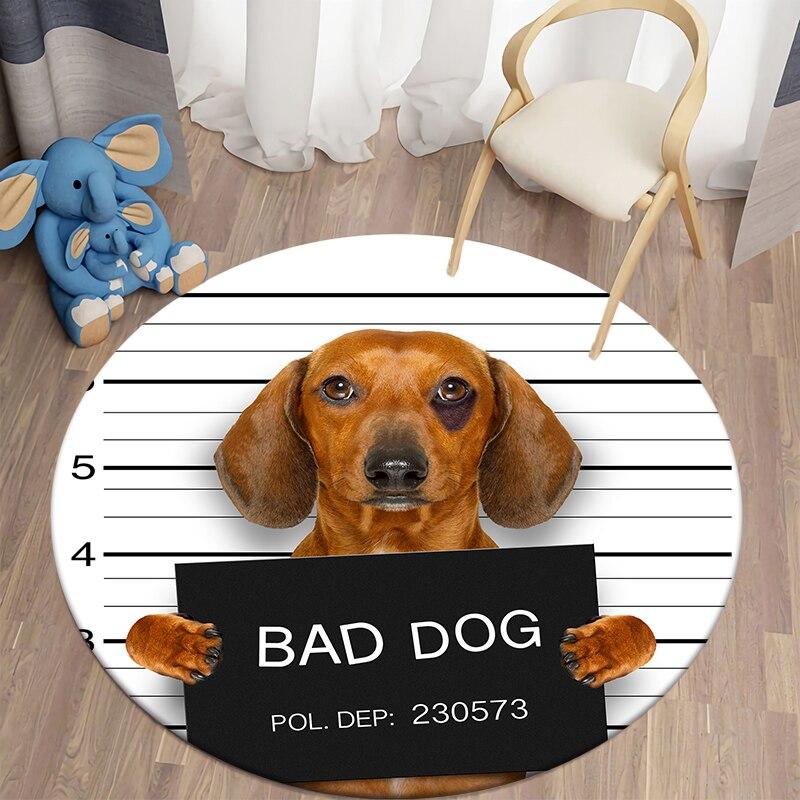 Black Cat Kawaii HD Printed Round Carpet for Living Room Rugs Camping Picnic Mats Flannel Anti-Slip Rug Yoga Mat Stranger Things