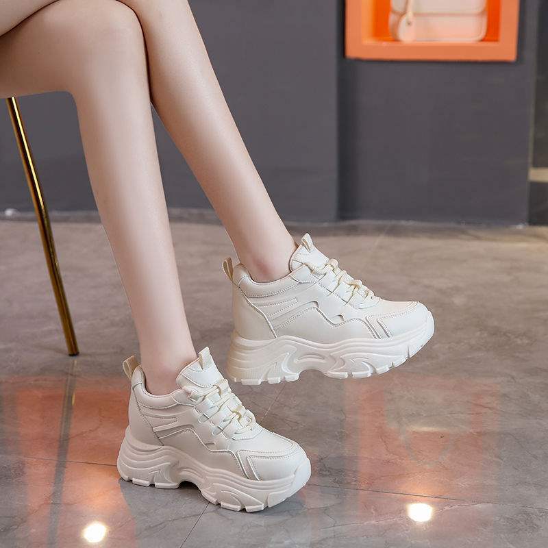 Inner Height Increase and Velvet Dad Shoes Women's 2025 Autumn and Winter New Versatile Small Man Thick-soled Casual Sports Little White Shoes