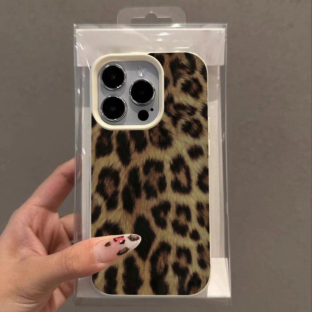 HOT Luxury NEW Leopard Pattern Lichee leather pattern Phone Case For iPhone 17 16e 16 15 14 13 12 Air Pro Max Plus X XR XSMax