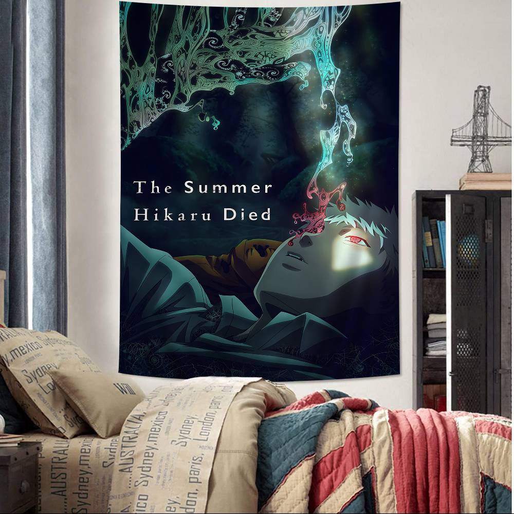 The Summer Hikaru Died Anime Anime Tapestry Hanging Tarot Hippie Wall Rugs Dorm Wall Hanging Sheets