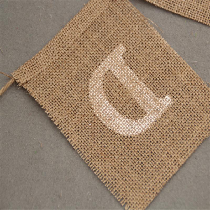 Bar Decoration Jute Burlap Bunting Rustic Just Married Mr Mrs Wedding Banner Garland Party Flags Candy Event Home Party Supplies