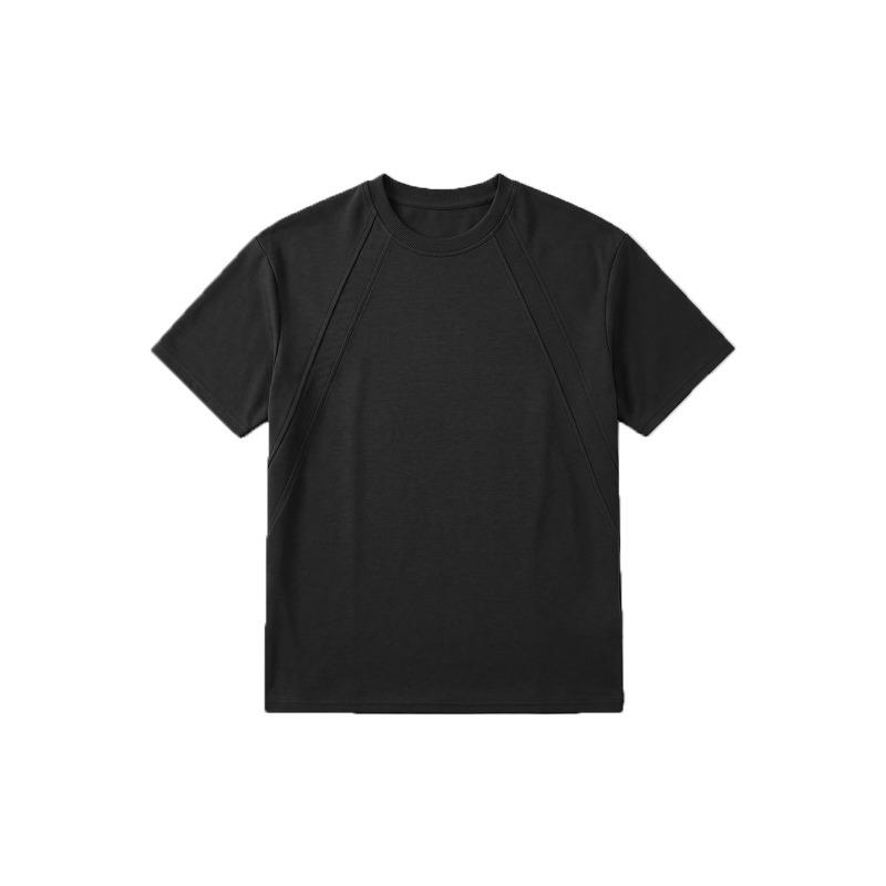 Herren locker farbblockiertes kurzärmeliges T-Shirt.