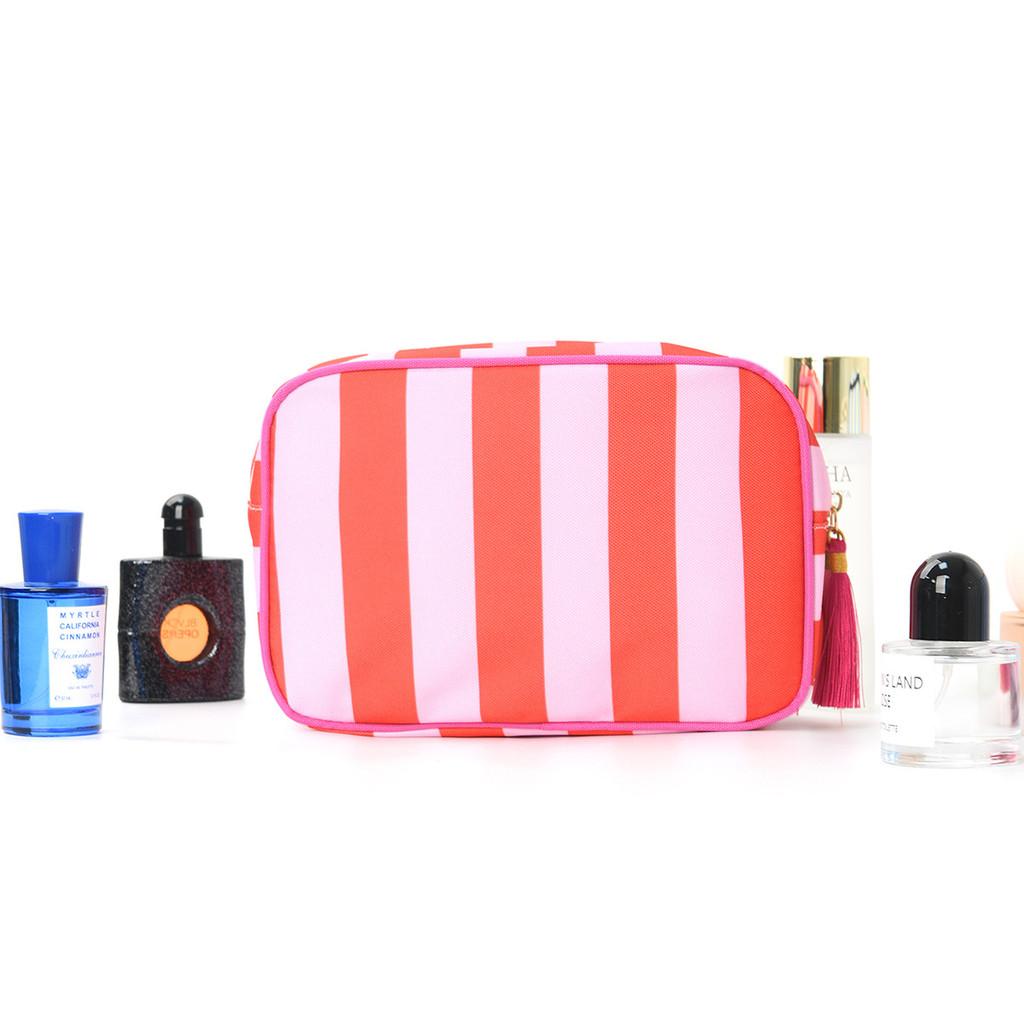 Cosmetic Bag With Striped Tassels Waterproof Travel Organizer For Women