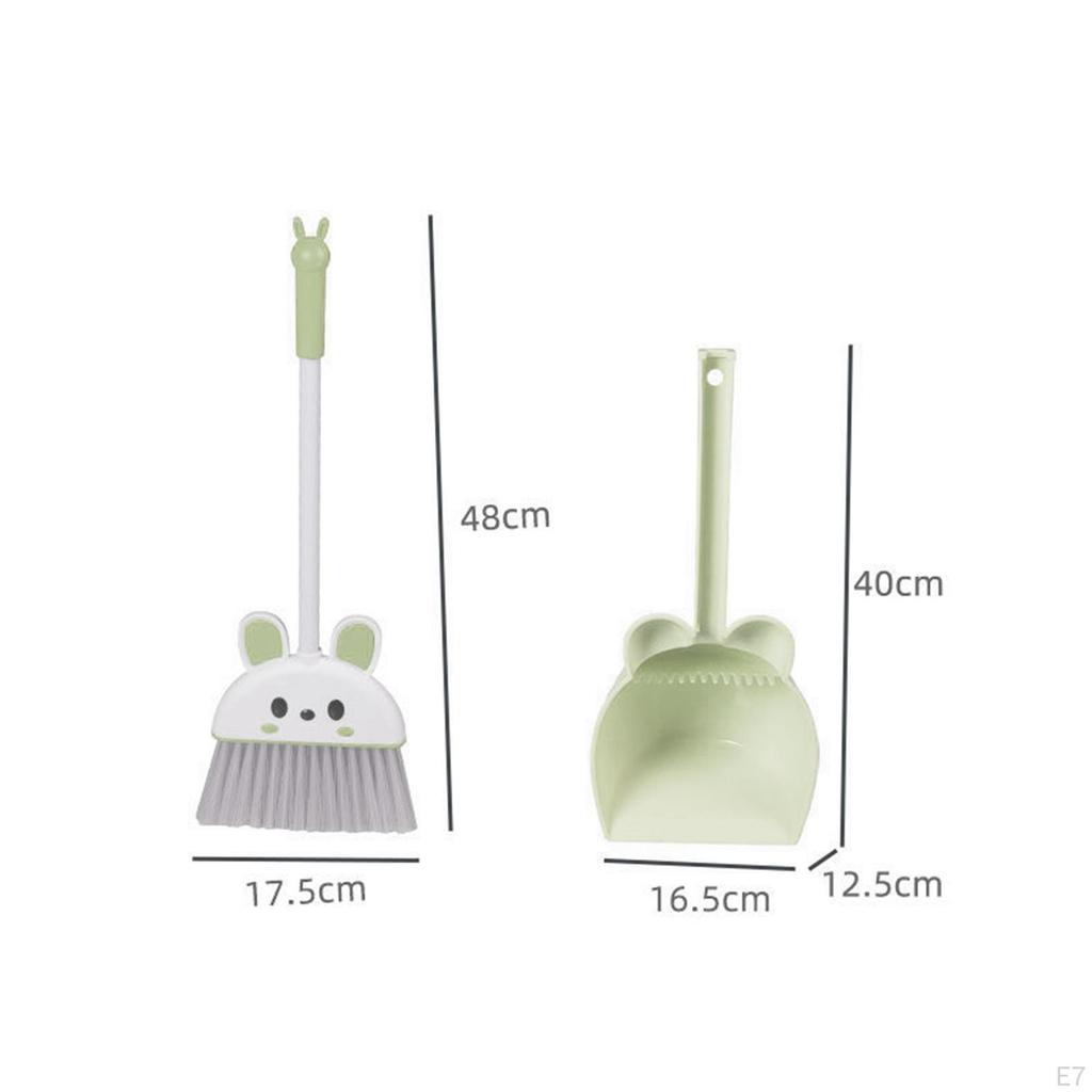 Cleaning Sweeping Play Set Small Broom and Dustpan Cute , Kids Housekeeping