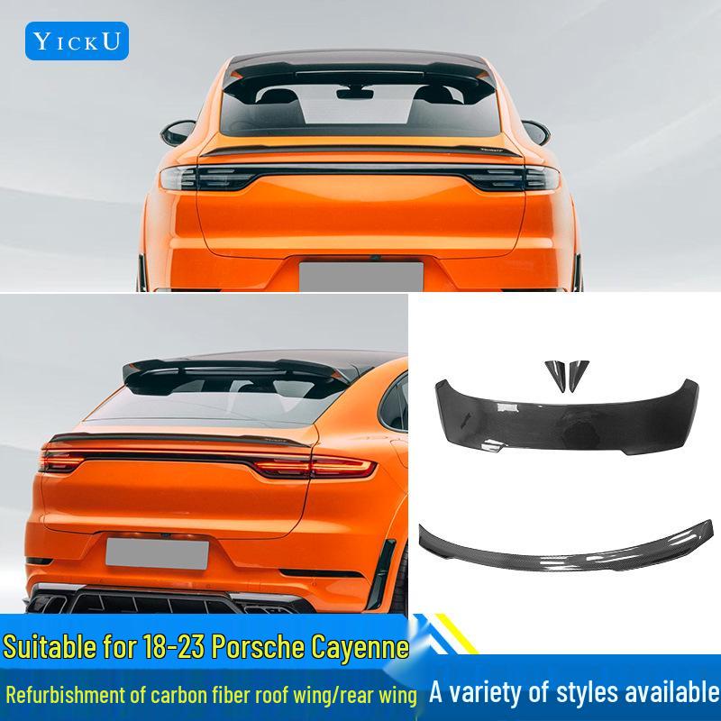 Porsche Cayenne 9Y0 Carbon Fiber Rear Spoiler & Middle Wing for 2018-2025 Models