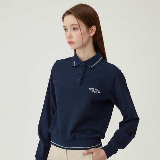LECOQ GOLF Women'S Fabric Collar Pocket Point T-Shirt