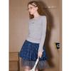 Coolhut High-Waisted Cake Tulle Skirt Blueberry Plaid A-Line Mesh 2026 Spring Mid-Length Skirt with a Puffy Feel