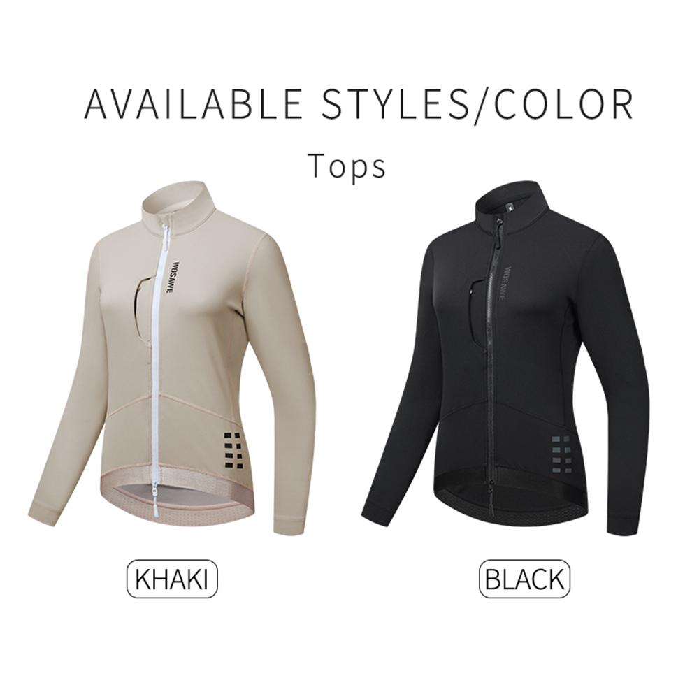 WOSAWE Fall/Winter Women's Windproof Long Sleeve Fleece Jacket Shockproof Silicone Shockproof Road Bicycle Backpacking Pants Cycling Suit