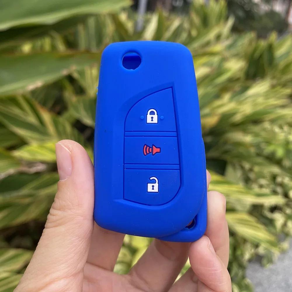 2 3 4 Button Silicone Car Key Case Cover Protect Shell Skin For Toyota Corolla Rav4 C-Hr Yaris Aygo Avensis Scion Vitz Flip Key