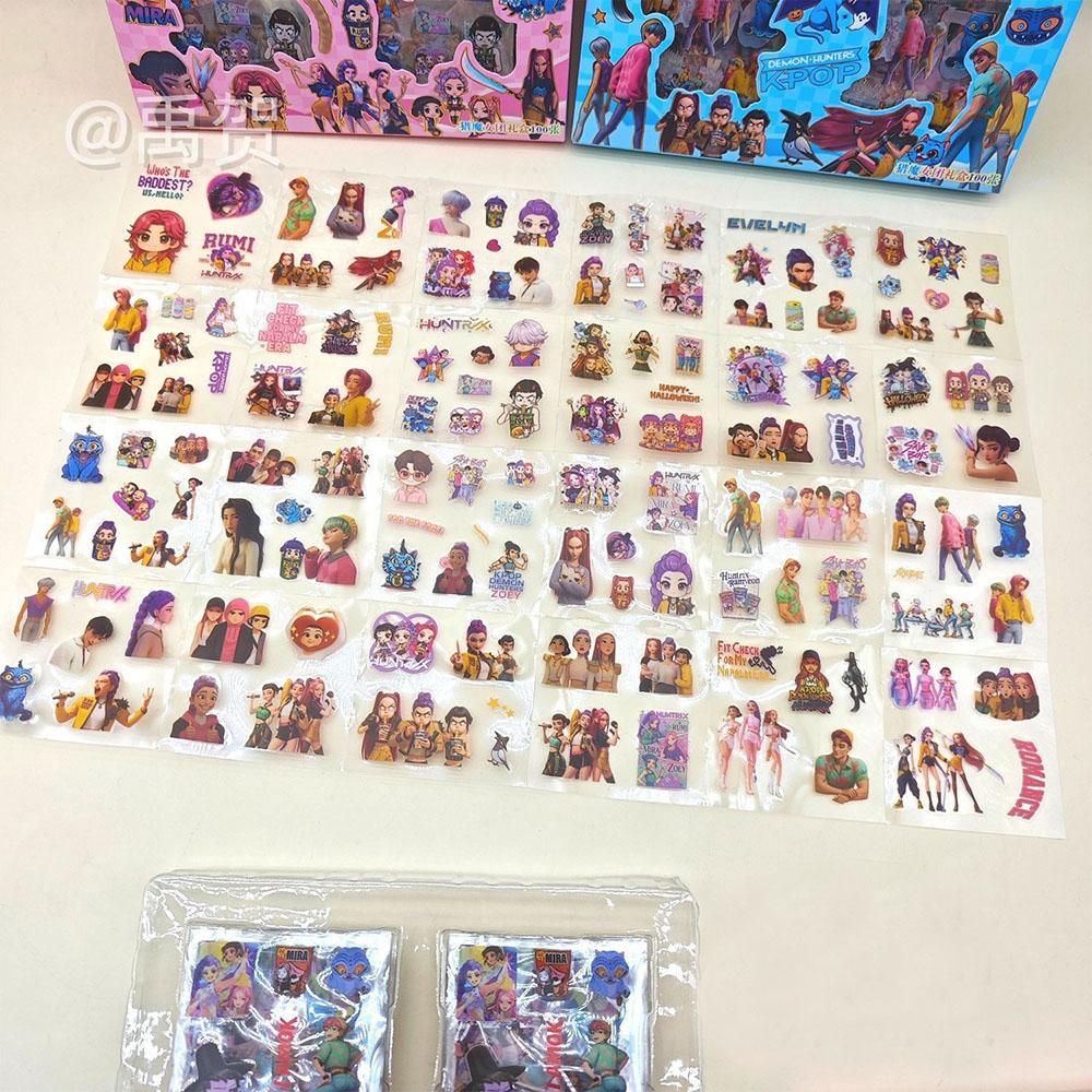 100 PIEZAS K-POP Cazadores de Demonios Pegatinas Anime Impermeables Calcomanías de Vinilo para Portátil Botella de Agua Monopatín Teléfono Hermoso Regalo para Fans