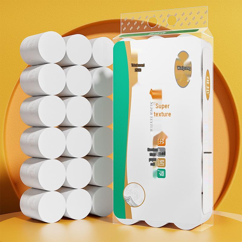 Weibang 18 Coreless 4-Ply Toilet Paper Rolls - Household Large Roll, Whole Case, Hand Wipe Tissues