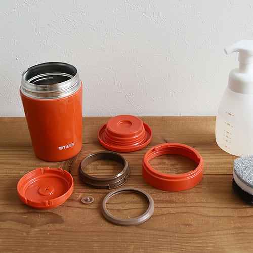 Tiger Thermos Vacuum Insulated Soup Jar 380ml Thermal Lunch Box Wide Mouth Round Bottom Chili Red MCL-B038-RC Tiger