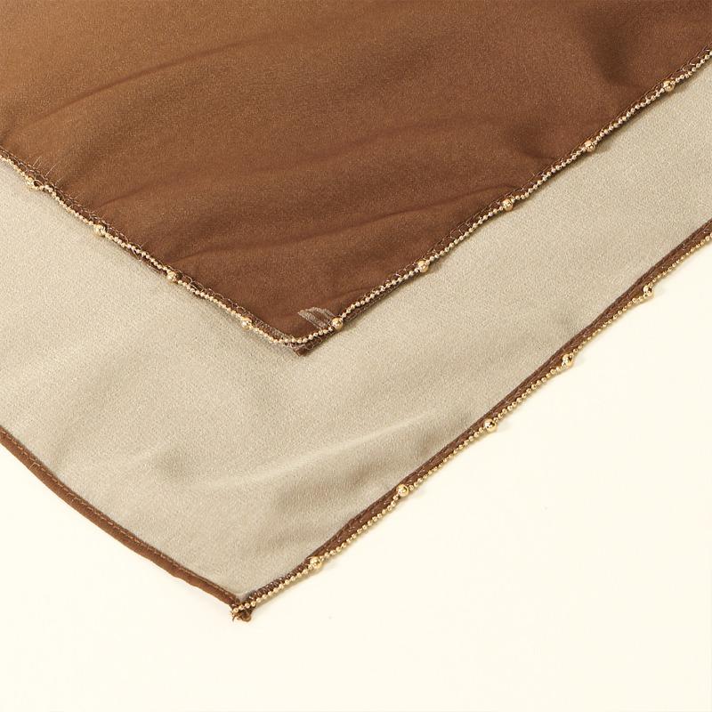 New Hot-selling Chain Edge Gradual Change Pearl Chiffon Versatile Long Towel Anti-wrinkle Elegant Simple Malay Bag Head Towel