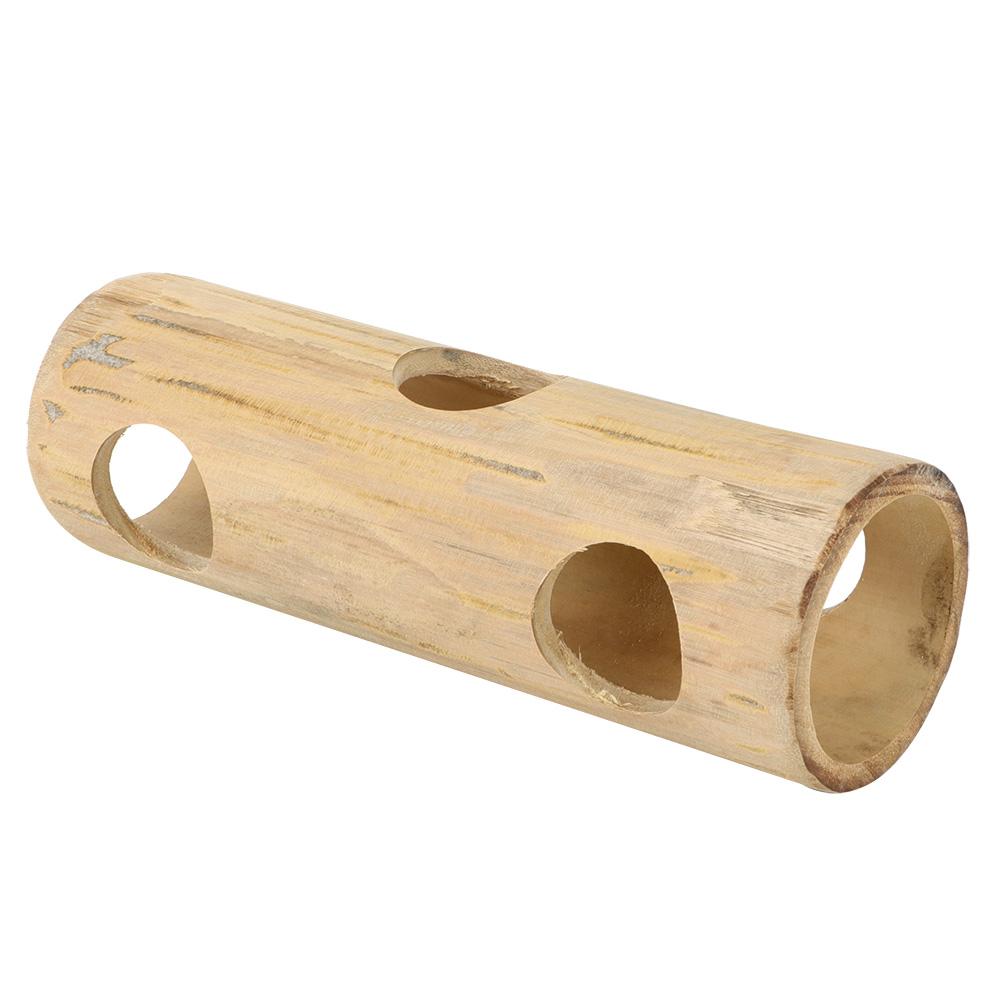 Pet Hamster Bamboo Tunnel Tube Shape Toy for Playing Tooth Grinding(S)